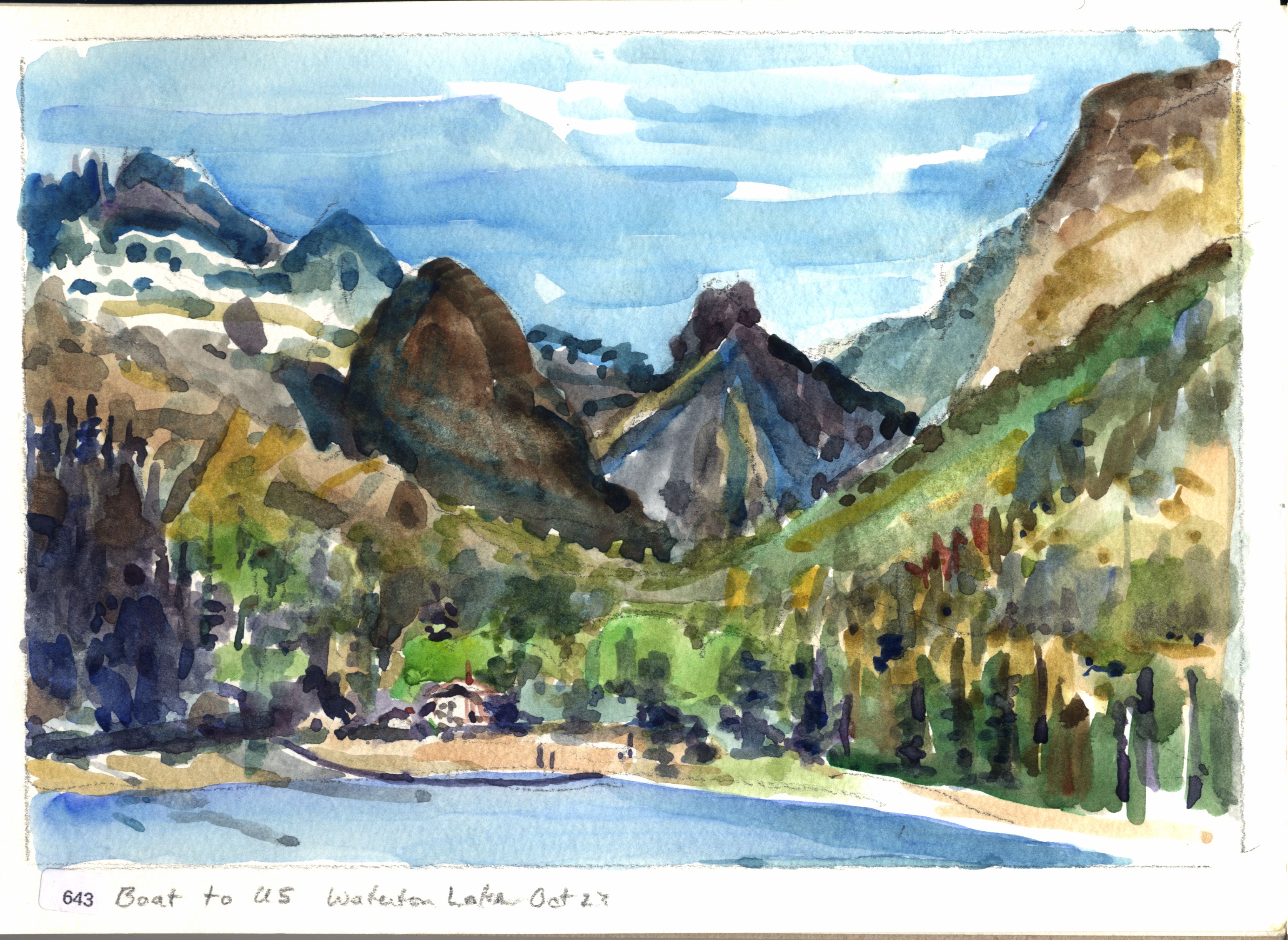 Boat to US Waterton Lake