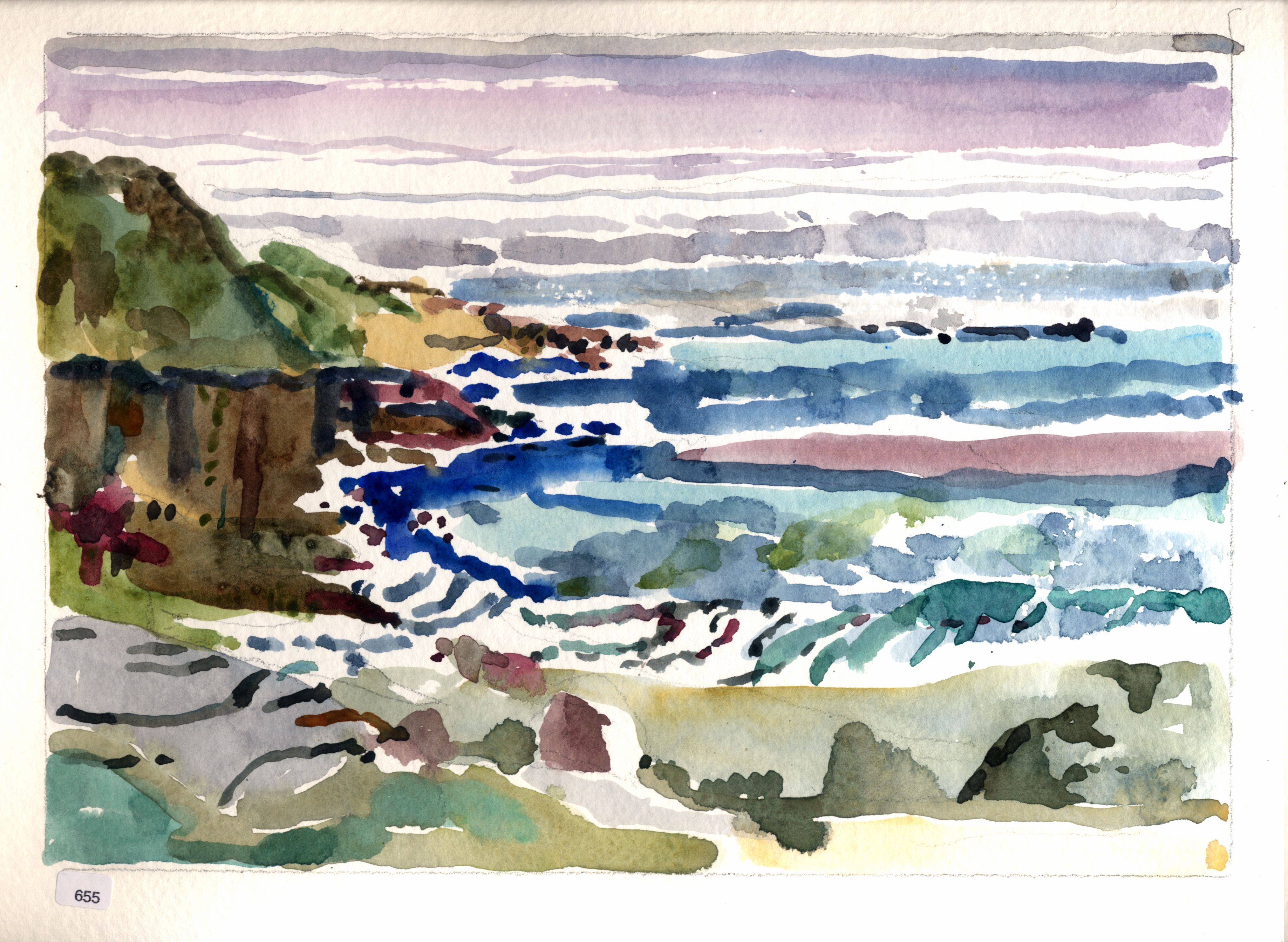 Rocky shoreline and ocean
