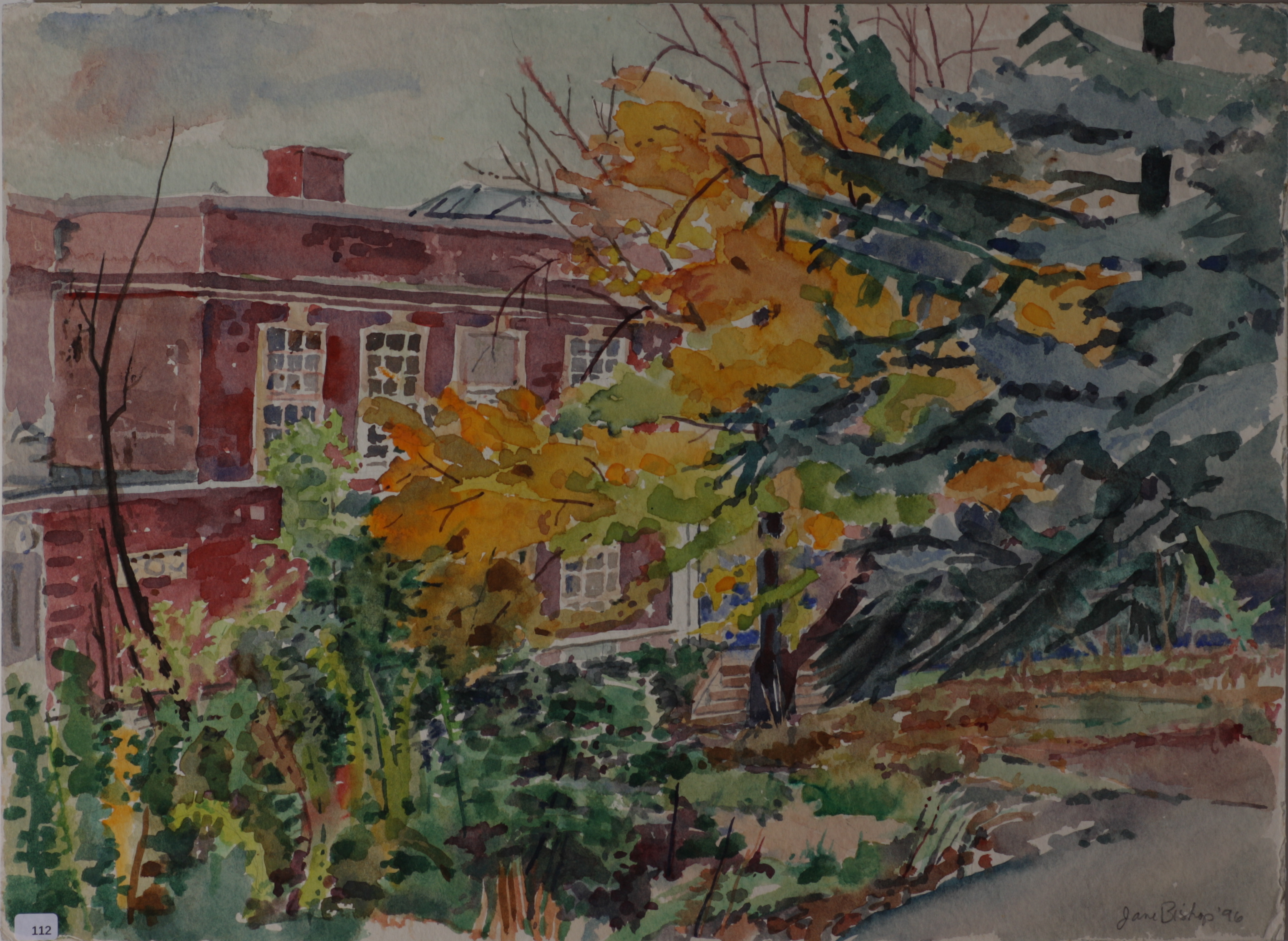 Medford, MA Old school bldg, Fall colors.