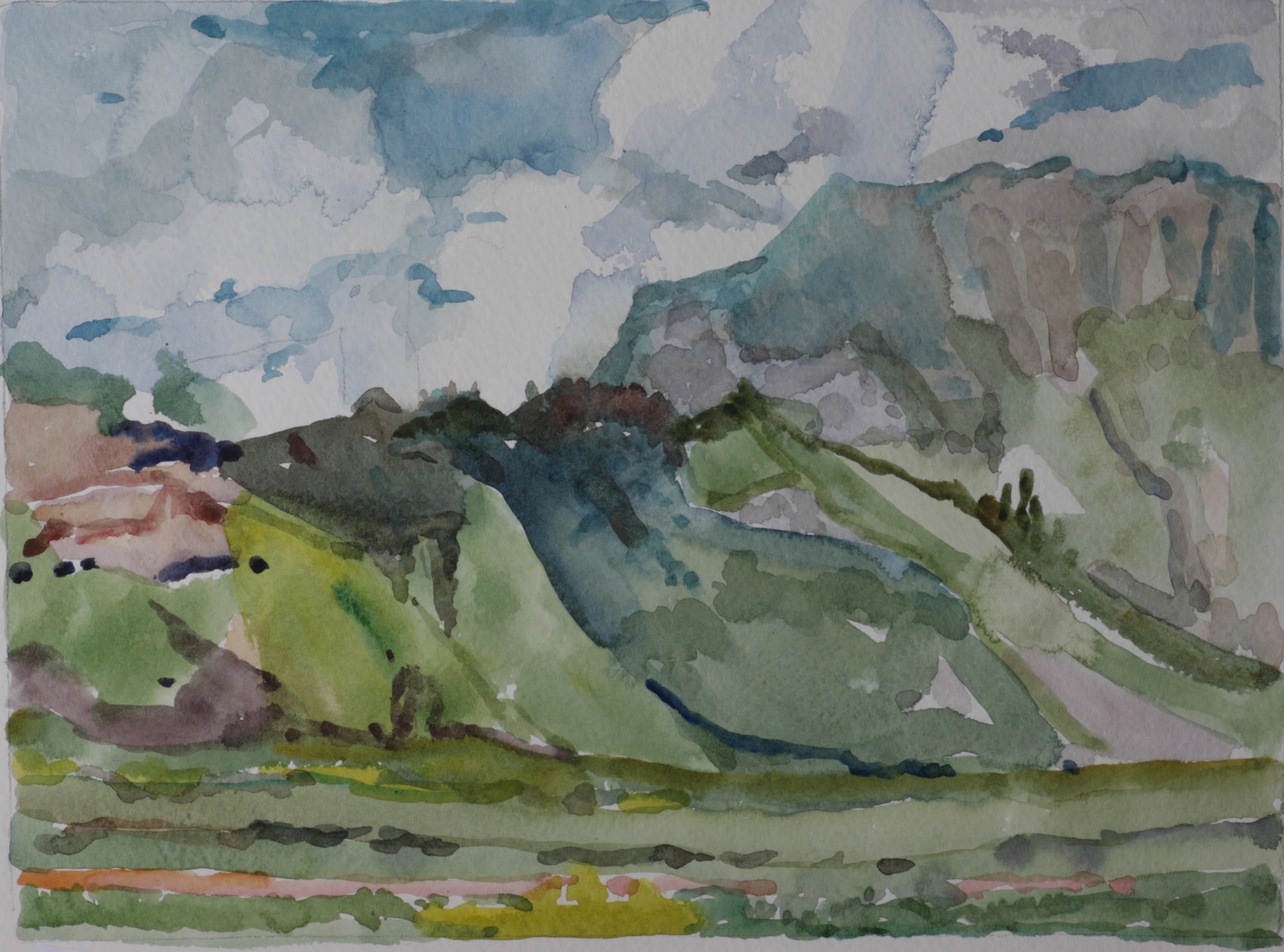 Green mountains and valley