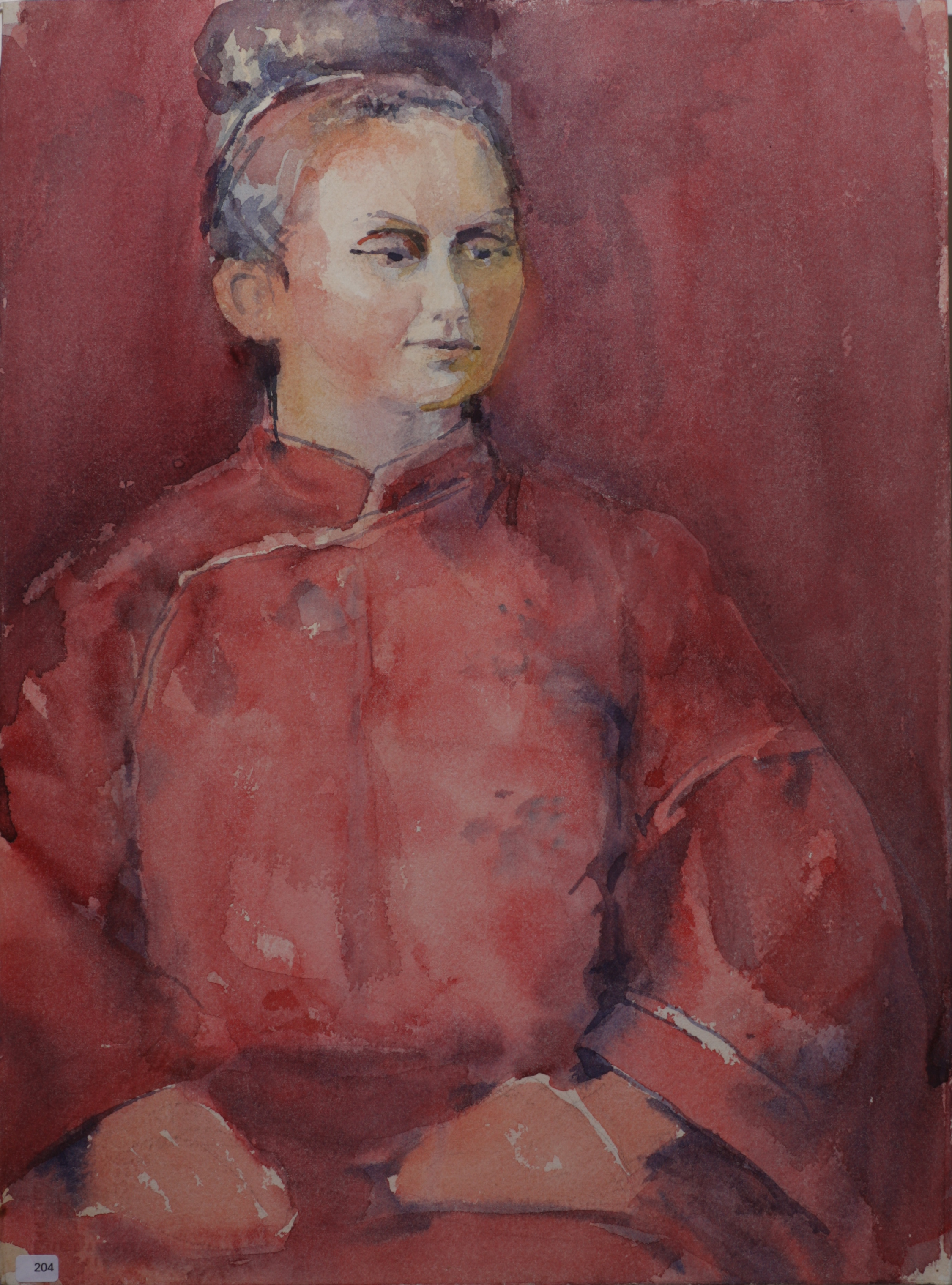 Oriental woman in red