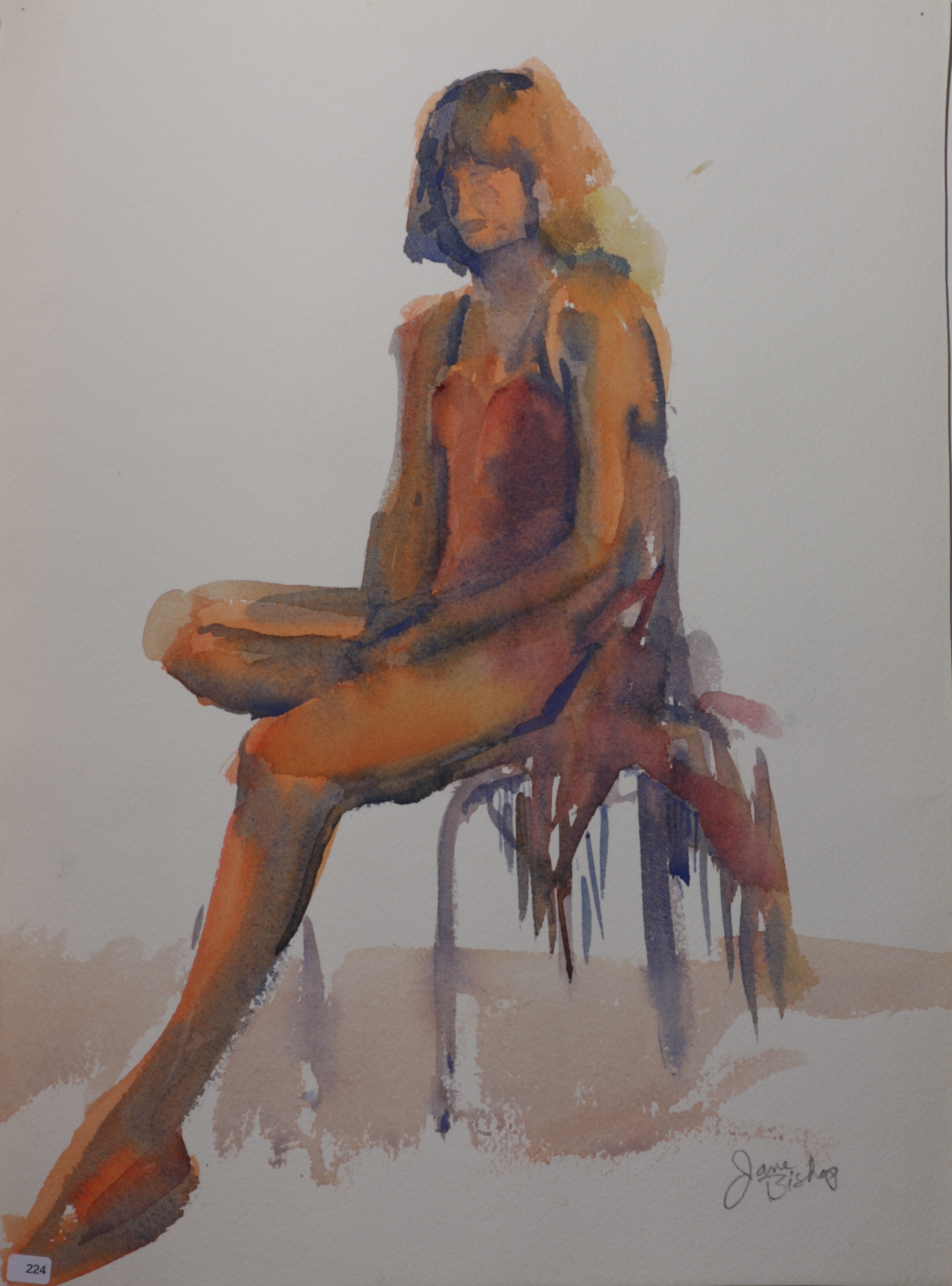 Nude female on chair