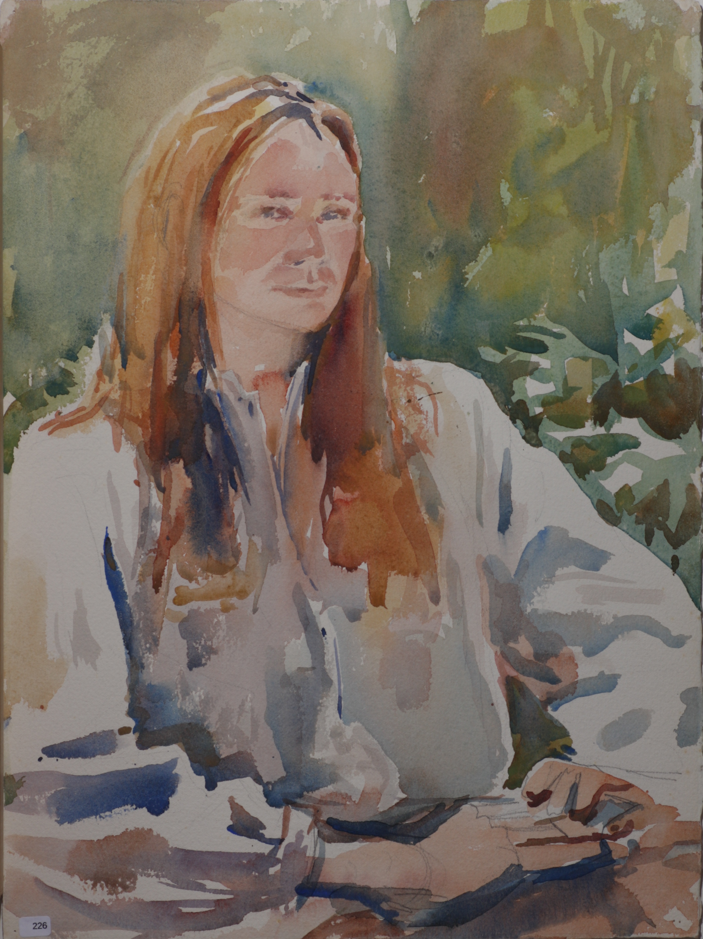 Woman in white shirtsleeves
