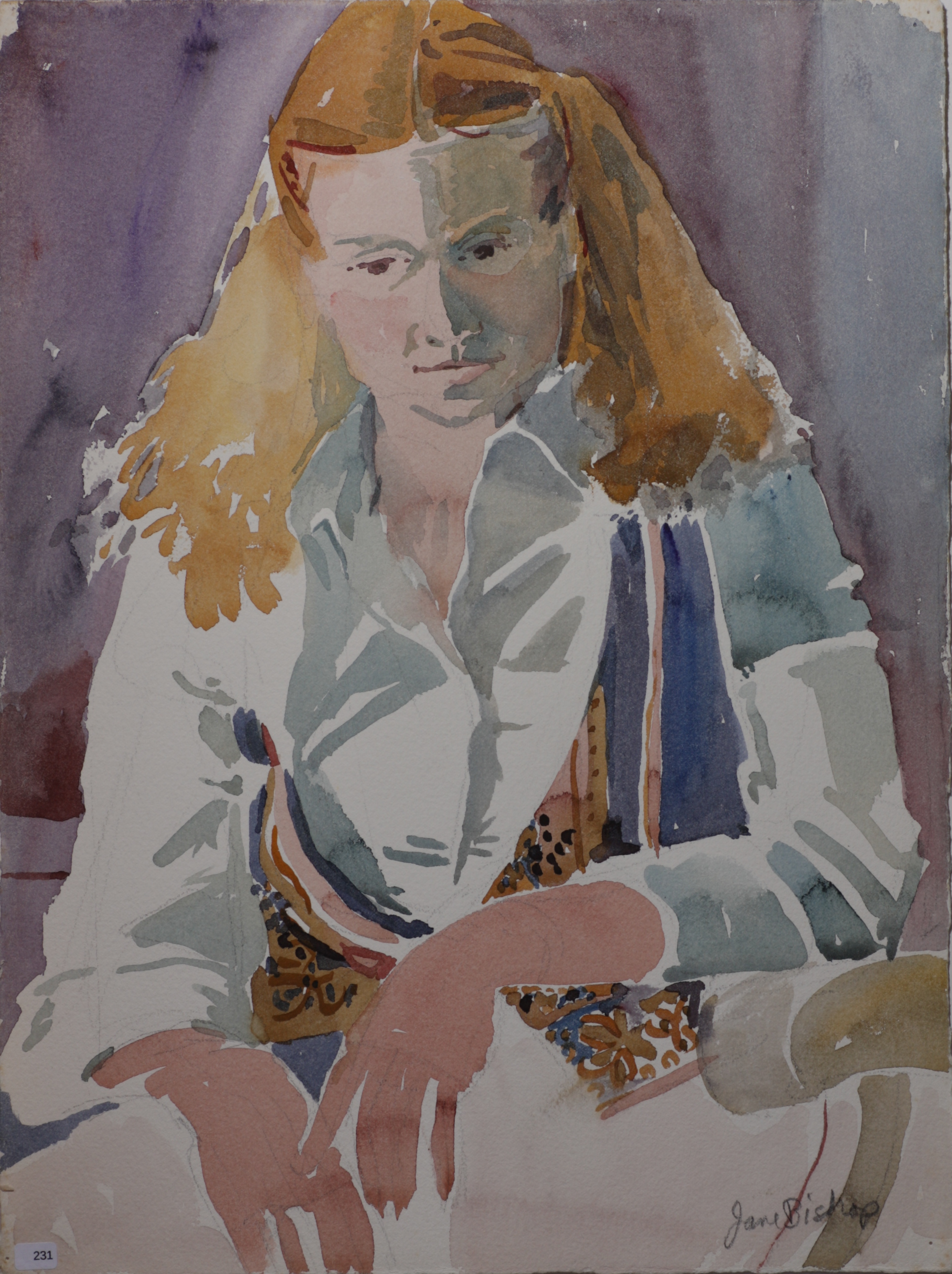 Woman in white shirt and patterned vest