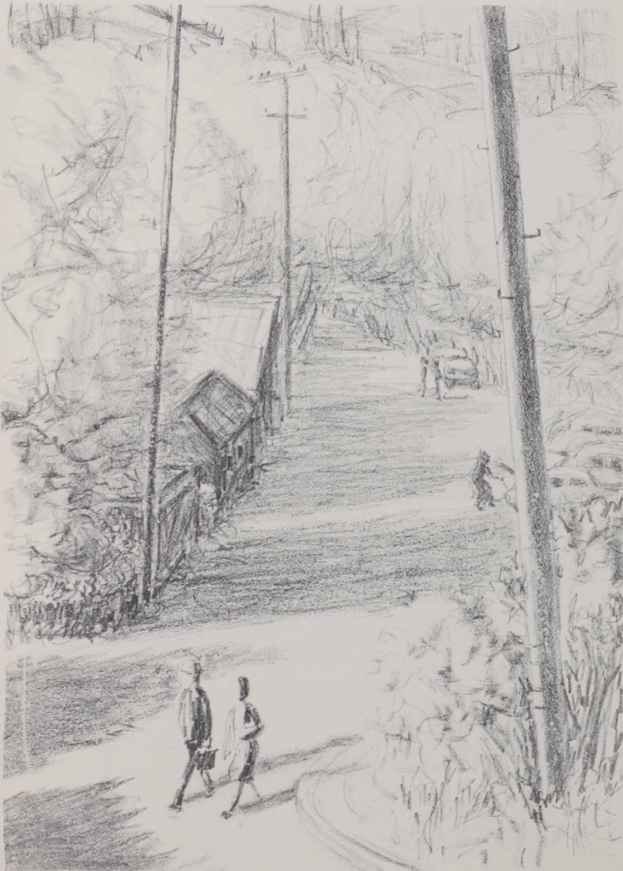 People walking. Lithograph? Copy 2