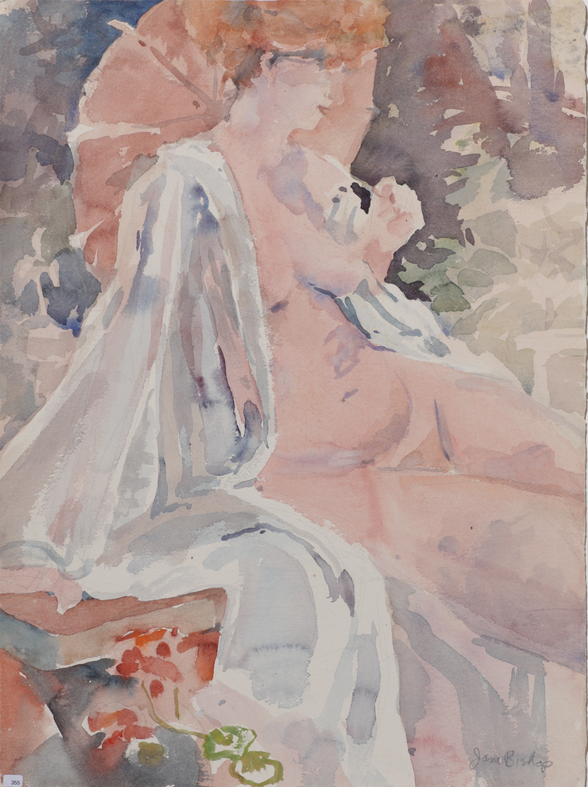 F Nude w parasol
