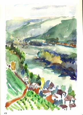 Rhine valley village view