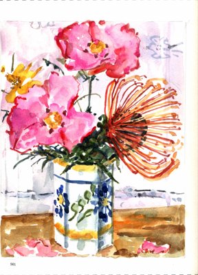 Floral still life in decorative vase