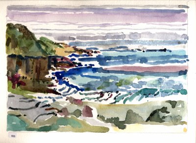 Rocky shoreline and ocean