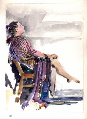 Woman seated in chair