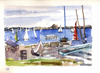 Sailboats and waterfront