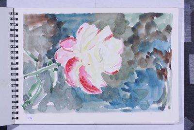 Close-up watercolor flower study