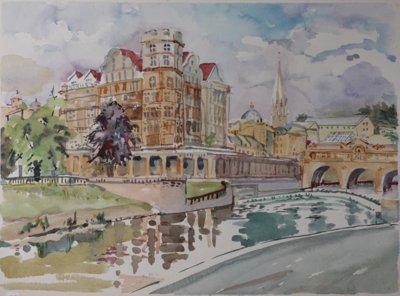 Bath, England: Pulteney Bridge on the River Avon.