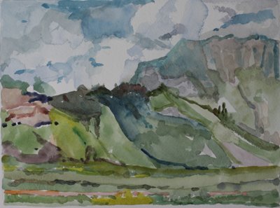 Green mountains and valley