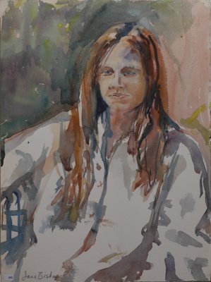 Woman with long brown hair