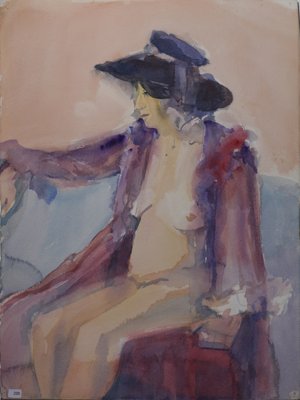 Woman wearing hat and robe