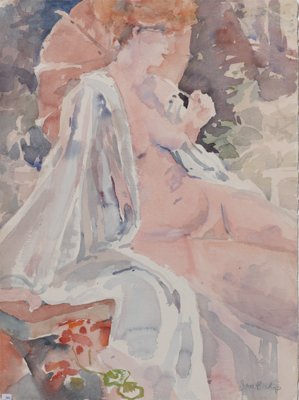 F Nude w parasol