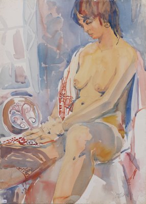 F Seated nude